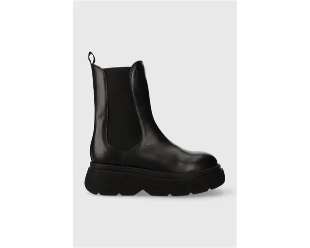 Weekend Max Mara ghete chelsea de piele Calamai femei, culoarea negru, cu platforma, 2357960132600