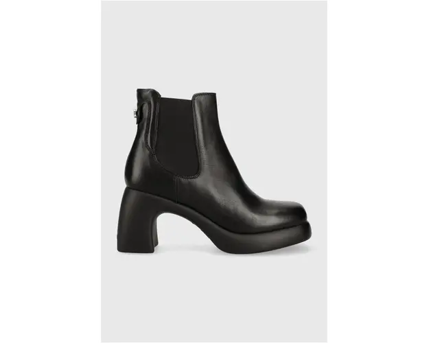 Karl Lagerfeld ghete chelsea de piele ASTRAGON femei, culoarea negru, cu toc drept, KL33840