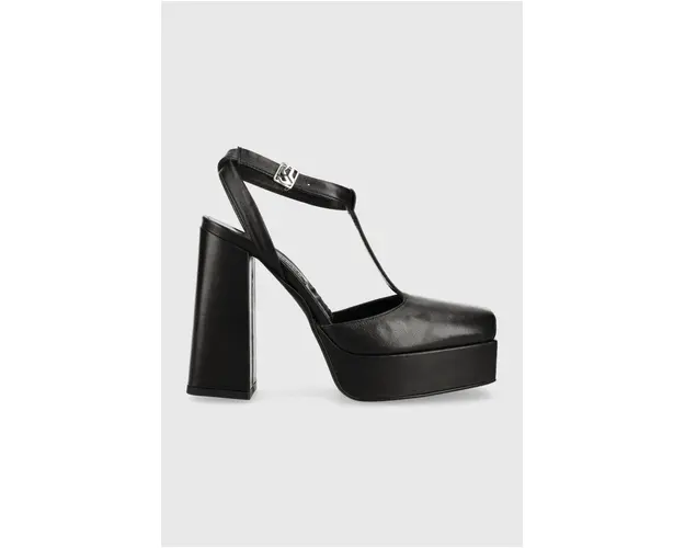Karl Lagerfeld Jeans pantofi de piele SOIREE PLATFORM KLJ culoarea negru, cu toc drept, cu toc deschis, KLJ93111