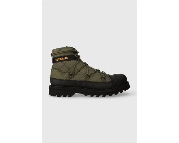 Caterpillar pantofi OMAHA ALT LACE x Nigel Cabourn femei, culoarea verde, cu toc plat, P111316