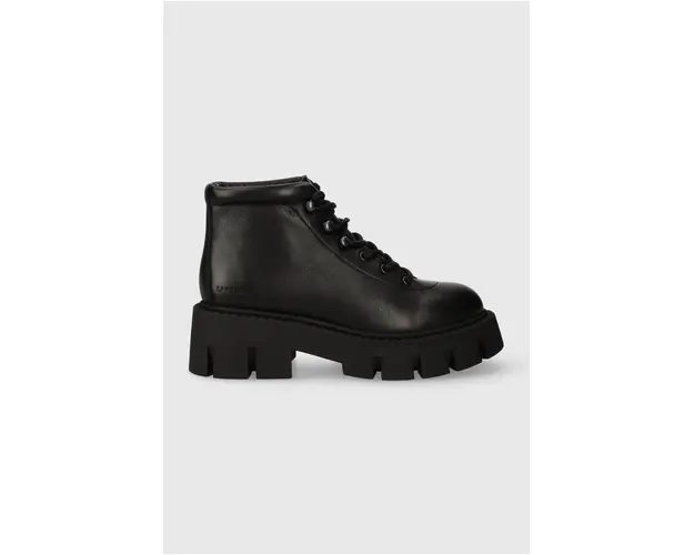 Copenhagen cizme de piele femei, culoarea negru, cu platforma, CPH134 vitello