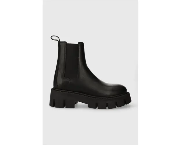 Copenhagen ghete chelsea de piele femei, culoarea negru, cu platforma, CPH137 vitello
