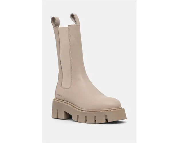 Copenhagen ghete chelsea de piele femei, culoarea bej, cu platforma, CPH139 vitello