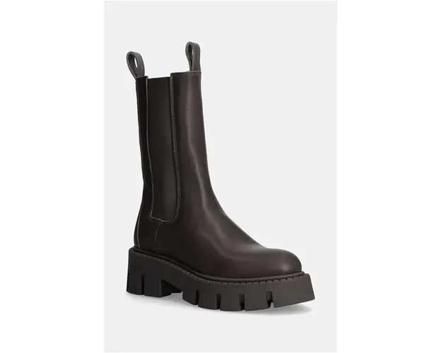 Copenhagen ghete chelsea de piele femei, culoarea gri, cu platforma, CPH139 vitello