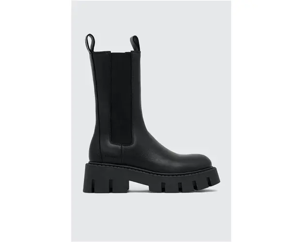 Copenhagen ghete chelsea de piele femei, culoarea negru, cu platforma, CPH139 vitello