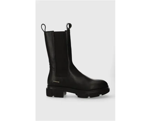 Copenhagen cizme de piele femei, culoarea negru, cu toc plat, CPH500 vitello