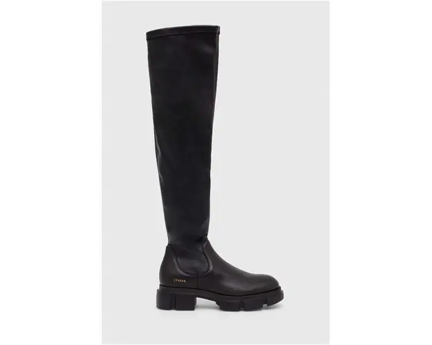 Copenhagen cizme femei, culoarea negru, cu platforma, CPH544 vitello/vegan stretch