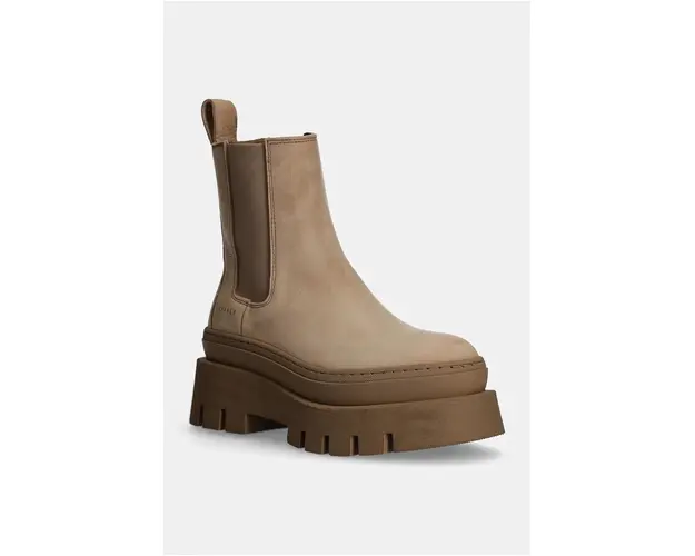 Copenhagen ghete chelsea de piele femei, culoarea bej, cu platforma, CPH686 vitello