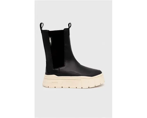 Puma botine Mayze Stack Chelsea Winter Wns femei, culoarea negru, cu platforma, izolare usoara