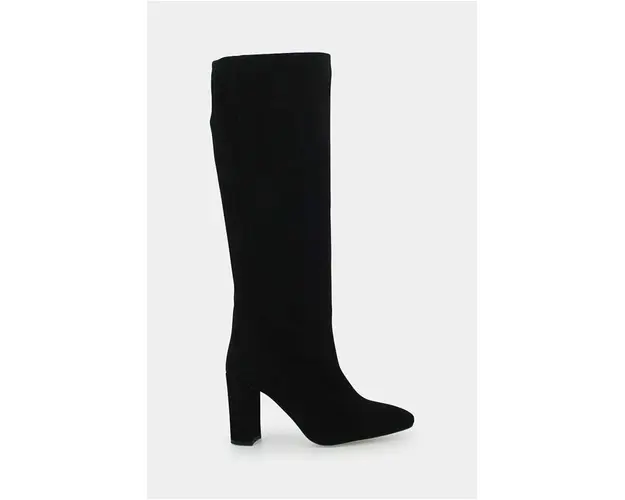 Jonak cizme din piele intoarsa CALIME VELOURS femei, culoarea negru, cu toc drept, 6000598