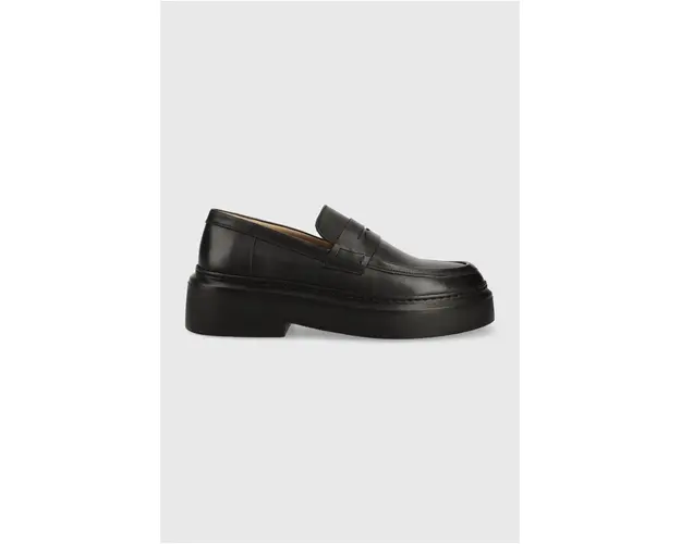 GARMENT PROJECT mocasini de piele June Loafer femei, culoarea negru, cu platforma GPW2403