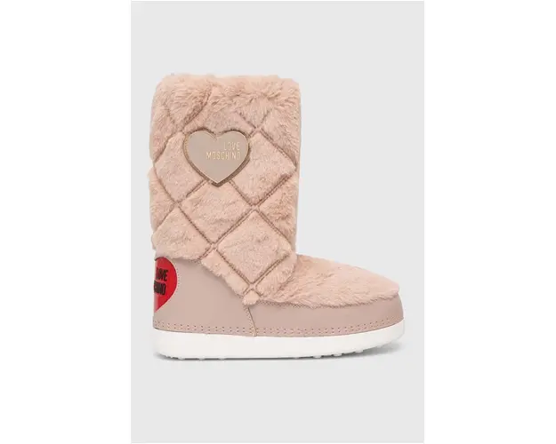 Love Moschino cizme de iarna SKIBOOT20 culoarea bej, JA24172G0HJW0601