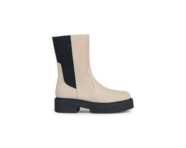 Geox cizme de piele D SPHERICA EC7 K femei, culoarea bej, cu toc plat, D36VDK 000CL C5004