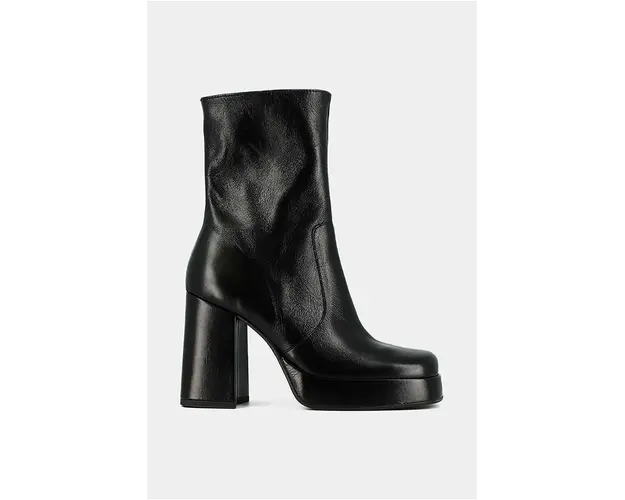 Jonak cizme de piele BEN CUIR VIEILLI femei, culoarea negru, cu toc drept, 3500036