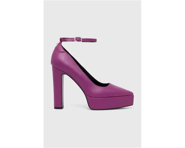 Karl Lagerfeld pantofi de piele SOIREE PLATFORM culoarea violet, cu toc drept, KL31710