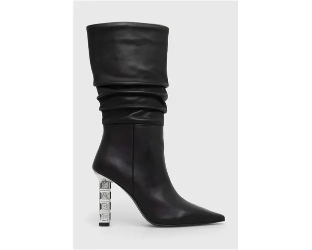 Karl Lagerfeld ghete de piele KOLUMN femei, culoarea negru, cu toc drept, KL33455