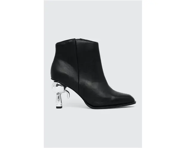 Karl Lagerfeld cizme de piele IKON HEEL femei, culoarea negru, cu toc drept, KL39035