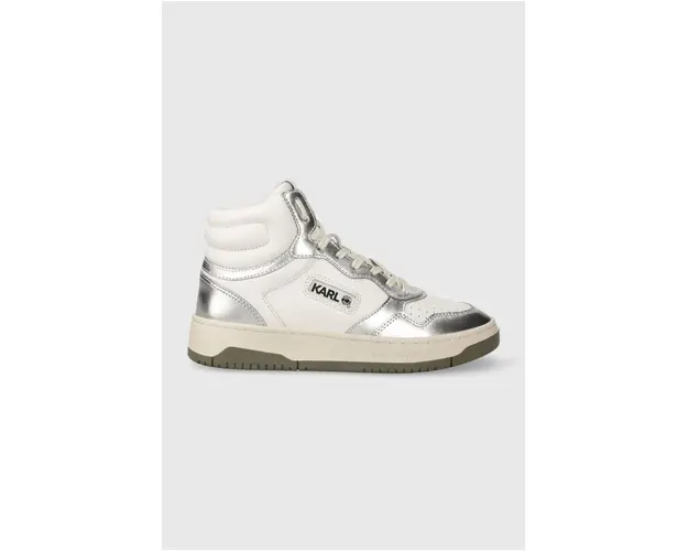Karl Lagerfeld sneakers din piele KREW KC culoarea argintiu, KL63050