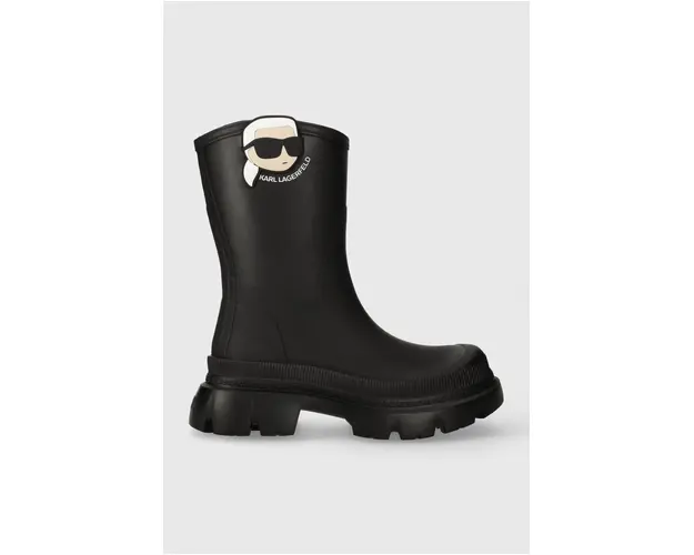 Karl Lagerfeld cizme TREKKA RAIN NFT femei, culoarea negru, KL43567