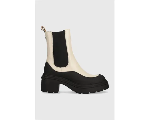 BOSS botine Carol femei, culoarea bej, cu platforma, 50503738