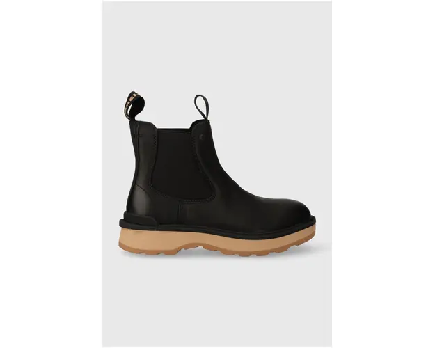 Sorel ghete chelsea de piele HI LINE CHELSEA femei, culoarea negru, cu toc plat, 2009101010