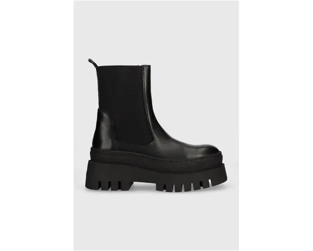 Steve Madden ghete chelsea de piele Cassandra femei, culoarea negru, cu platforma, SM11002679