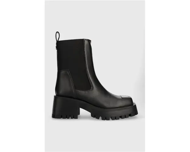 Steve Madden cizme Sharpen femei, culoarea negru, cu toc plat, SM19000045