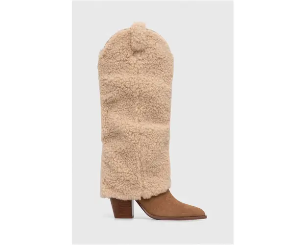 Steve Madden cizme Lassy femei, culoarea bej, cu toc drept, SM11002714