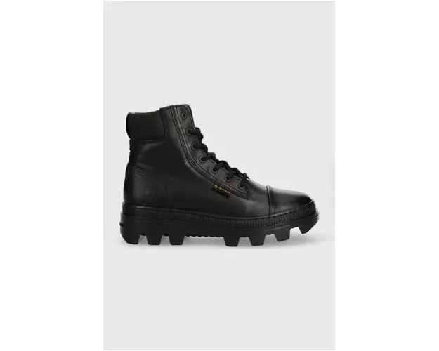 G-Star Raw botine NOXER HGH LEA NYL femei, culoarea negru, cu toc plat, 2241020817.BLK