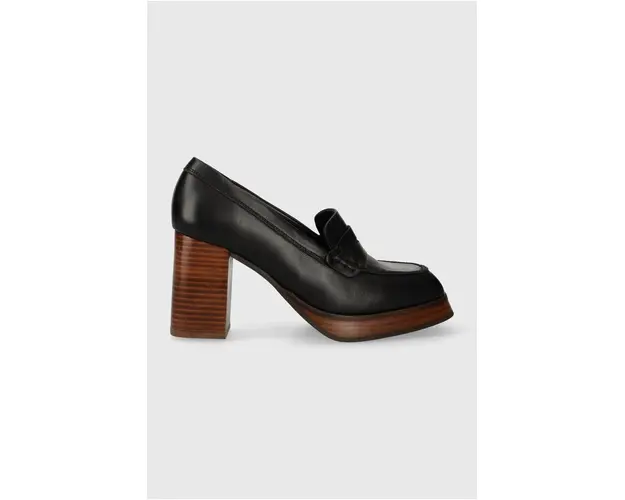 Alohas pantofi de piele Busy culoarea negru, cu toc drept, S00186.25