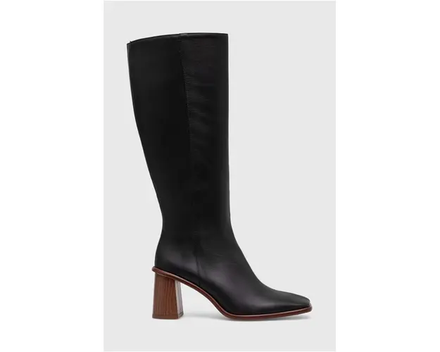 Alohas ghete de piele East femei, culoarea negru, cu toc drept, BTWEC1.25