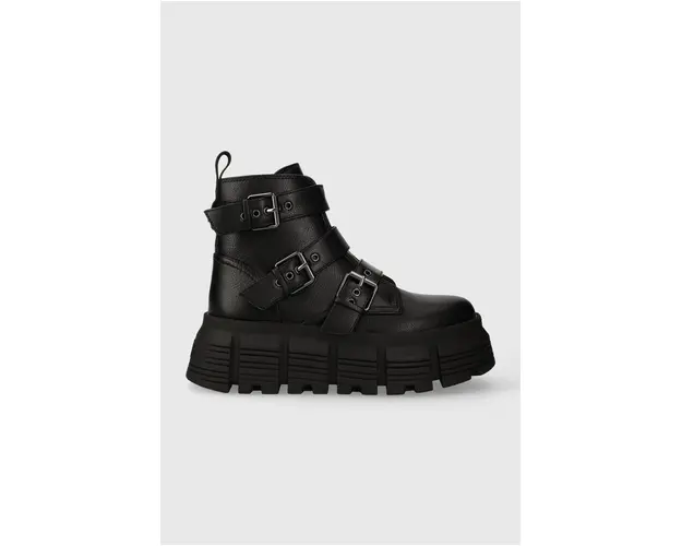 Buffalo botine Ava Ankle Boot femei, culoarea negru, cu platforma, izolare usoara, 1224016