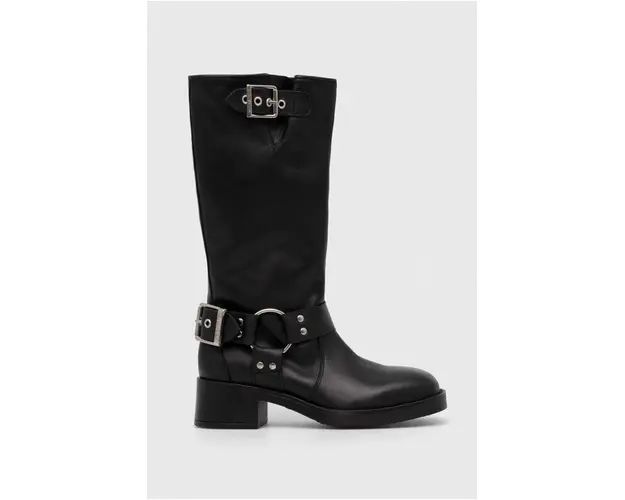 Steve Madden ghete de piele Beau femei, culoarea negru, cu toc drept, SM11003069