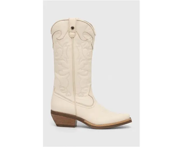 Steve Madden cizme de piele Wishley femei, culoarea bej, cu toc drept, SM11003071