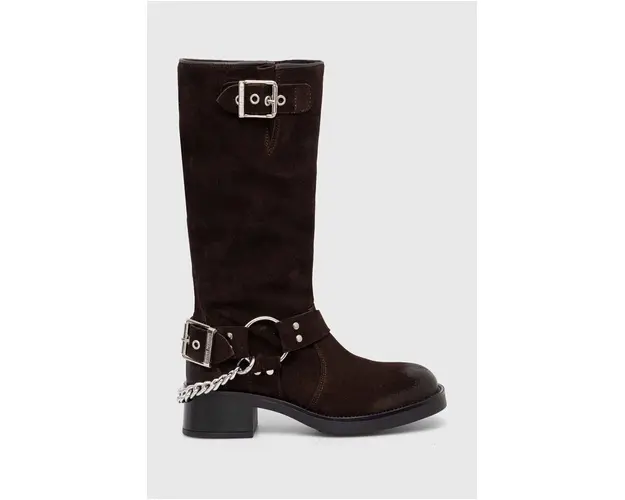 Steve Madden cizme din nubuc Beau-C culoarea maro, cu toc plat, SM11003094