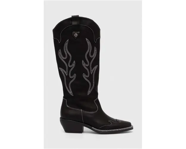 Steve Madden cizme de piele Wenda femei, culoarea negru, cu toc drept, SM11003097