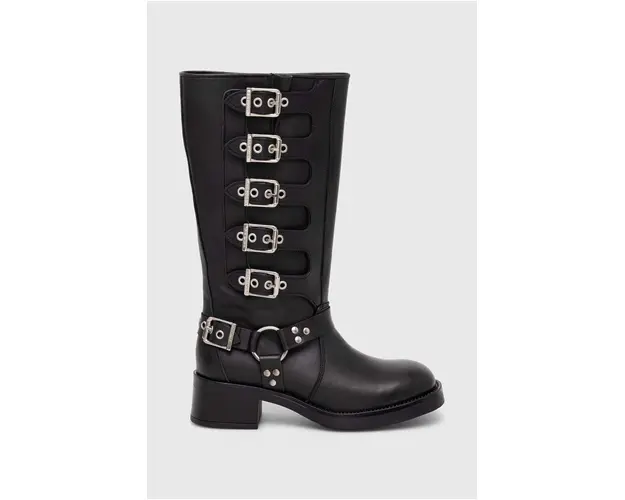 Steve Madden ghete de piele Battle femei, culoarea negru, cu toc plat, SM19000101
