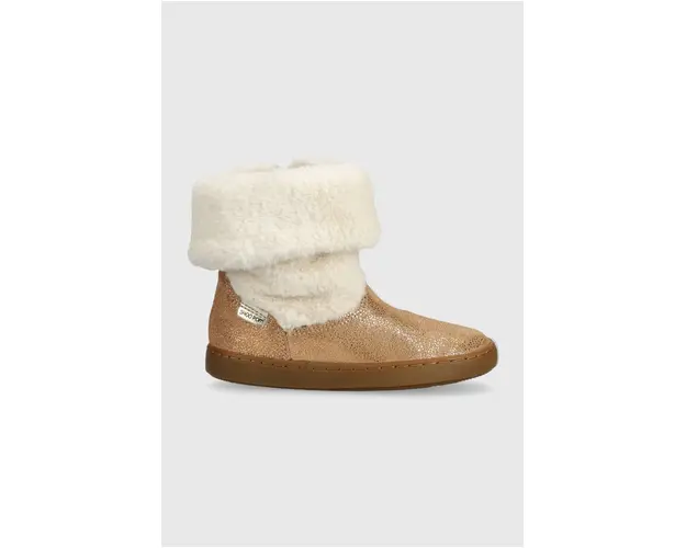 Shoo Pom cizme de iarna pentru copii din piele intoarsa culoarea maro