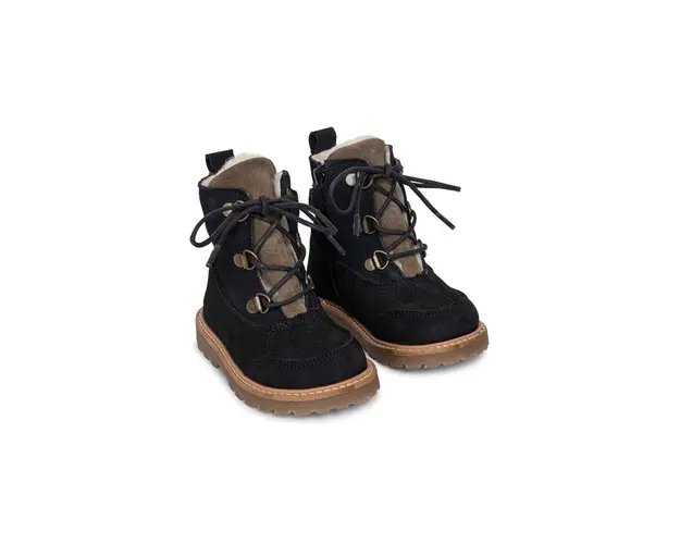 Konges Sløjd cizme de iarna pentru copii din piele intoarsa culoarea albastru marin