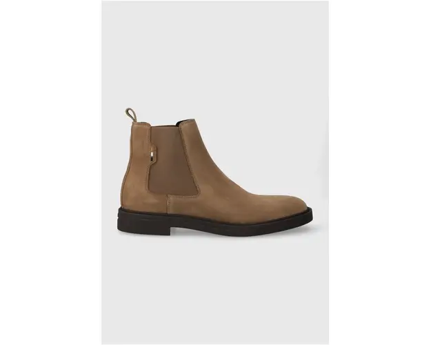 BOSS botine din piele intoarsa Calev barbati, culoarea bej, 50497739