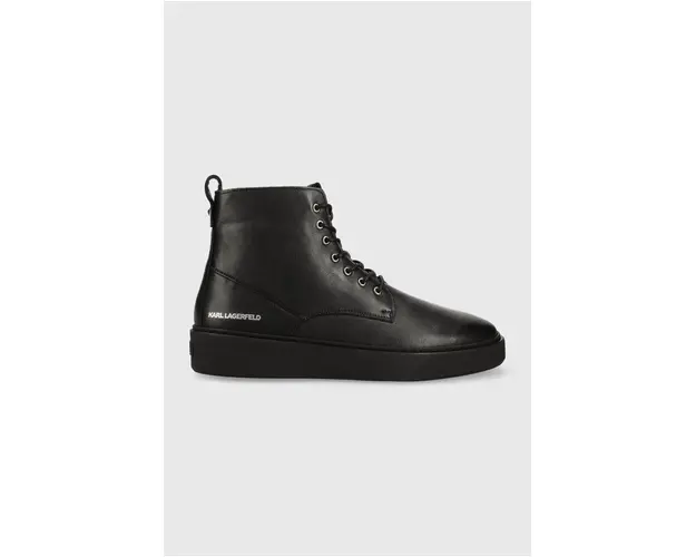 Karl Lagerfeld ghete de piele FLINT barbati, culoarea negru, KL53350
