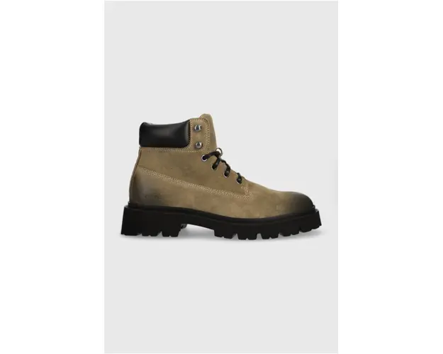 Copenhagen cizme din piele intoarsa barbati, culoarea verde, CPH171M waxed suede
