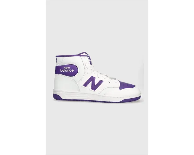 New Balance sneakers din piele BB480SCE culoarea alb