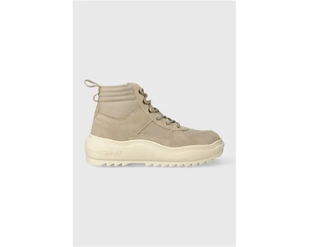 Tommy Jeans sneakers TJM MIX MATERIAL BOOT culoarea bej, EM0EM01245