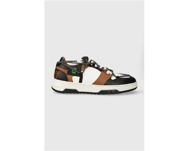 Off Play sneakers din piele SORRENTO culoarea maro, SORRENTO 1 WHITE BLACK COGNAC GREEN
