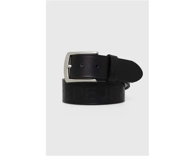 Pepe Jeans curea de piele Mason barbati, culoarea negru