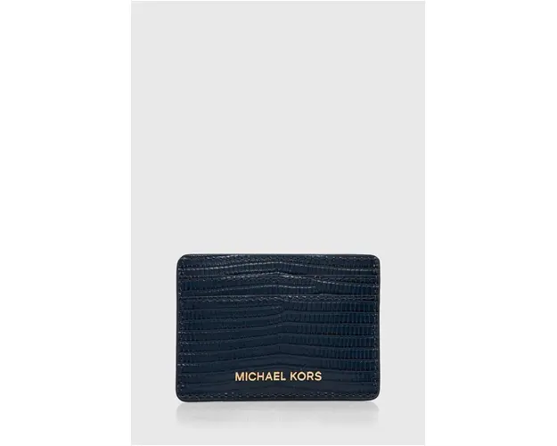MICHAEL Michael Kors carcasa din piele culoarea albastru marin
