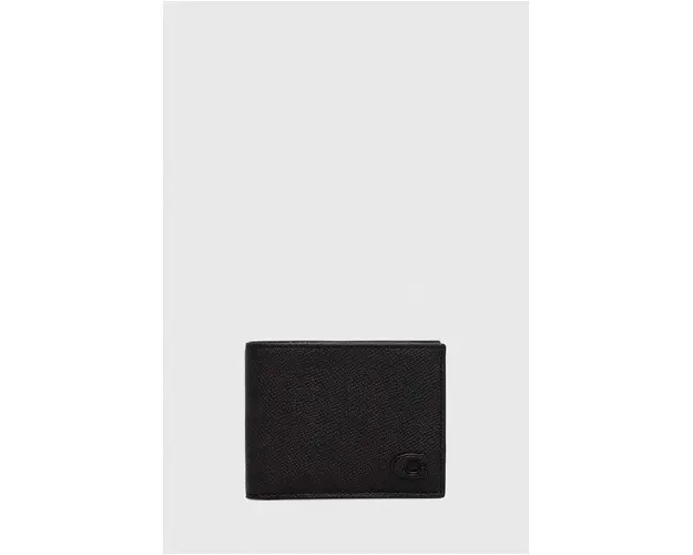 Coach portofel de piele barbati, culoarea negru