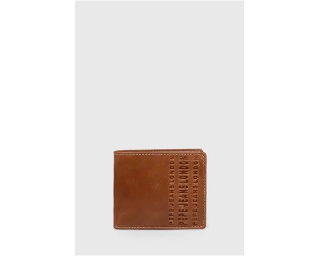 Pepe Jeans portofel de piele Arnold barbati, culoarea maro