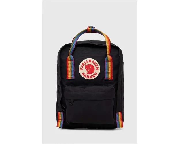 Fjallraven ghiozdan copii Kanken Rainbow Mini culoarea negru, mic, modelator